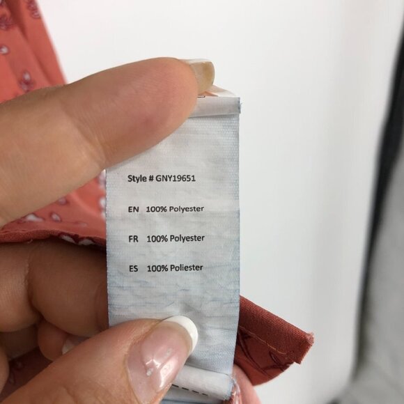 Streetwear Society Peach Floral Tank Top Casual summer buttoned mini dress S - Picture 8 of 15